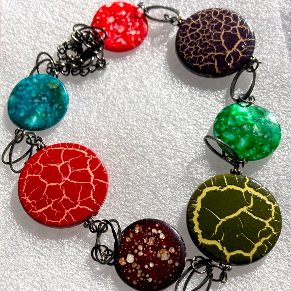 colorful large stone necklace